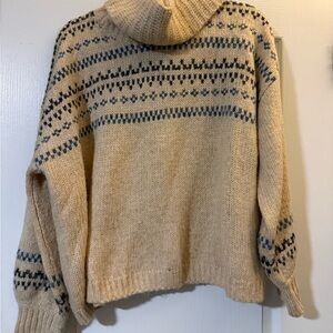 Madewell Tan and Gray Knit Sweater
